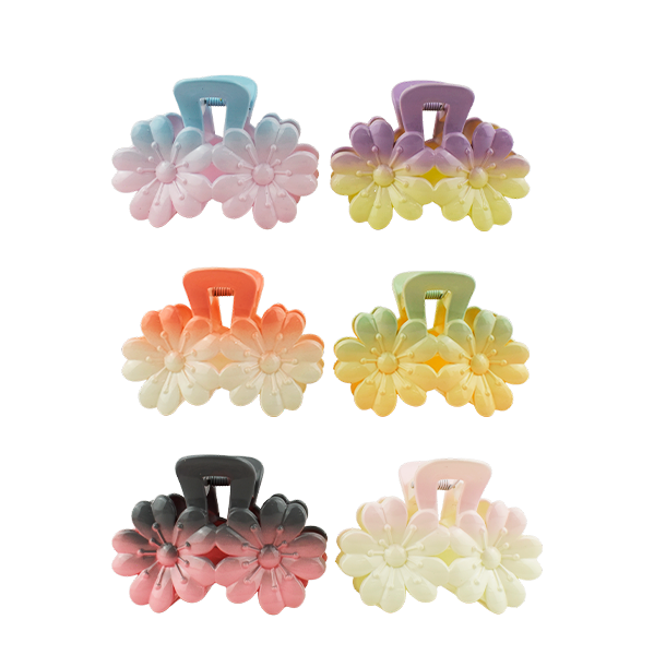 Ganchos para cabello con diseño de flores en degradado