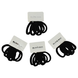 [214111D] Kit de colas negras sujetadoras de cabello 6u