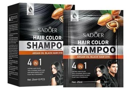 [6974784012495] Caja de sobres de shampoo con tinte negro - Sadoer